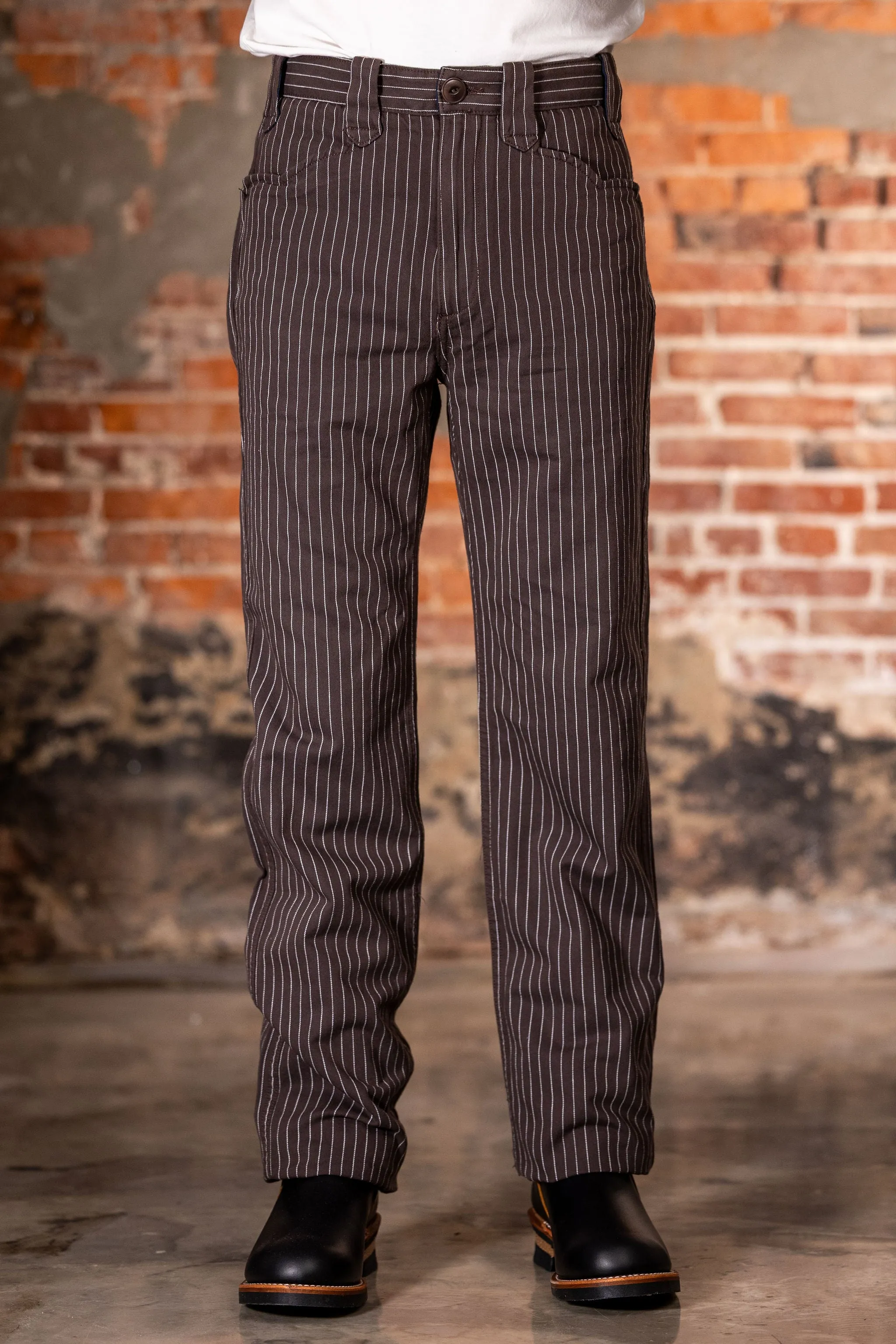 Freenote Cloth Duster Pant - Brown Stripe sold by Franklin and Poe