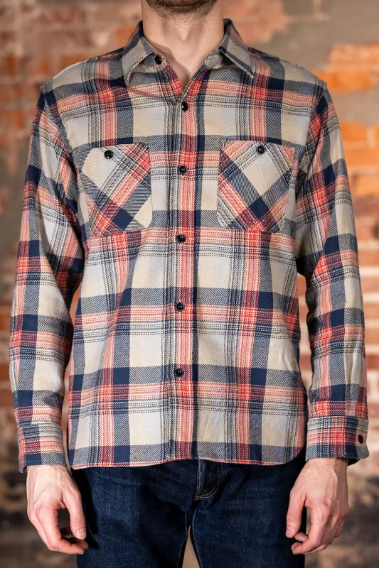 Sugar Cane Lot No. SC29562 Twill Check Work Shirt - Beige sold by Franklin and Poe