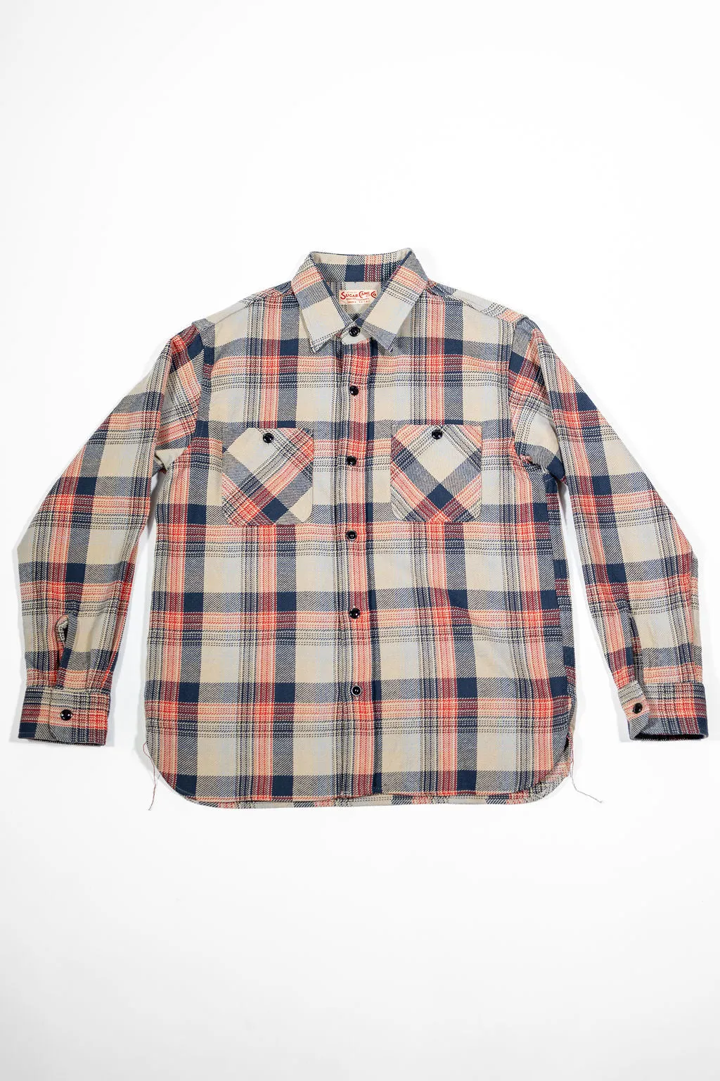 Sugar Cane Lot No. SC29562 Twill Check Work Shirt - Beige sold by Franklin and Poe product image thumbnail 4