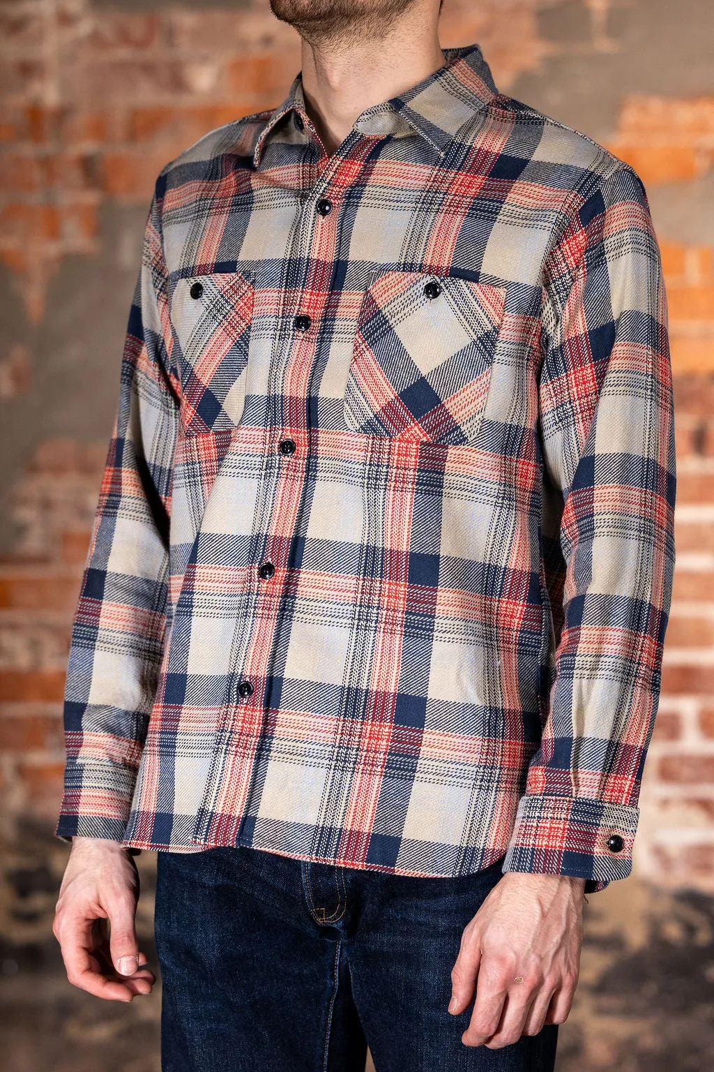 Sugar Cane Lot No. SC29562 Twill Check Work Shirt - Beige sold by Franklin and Poe product image thumbnail 2