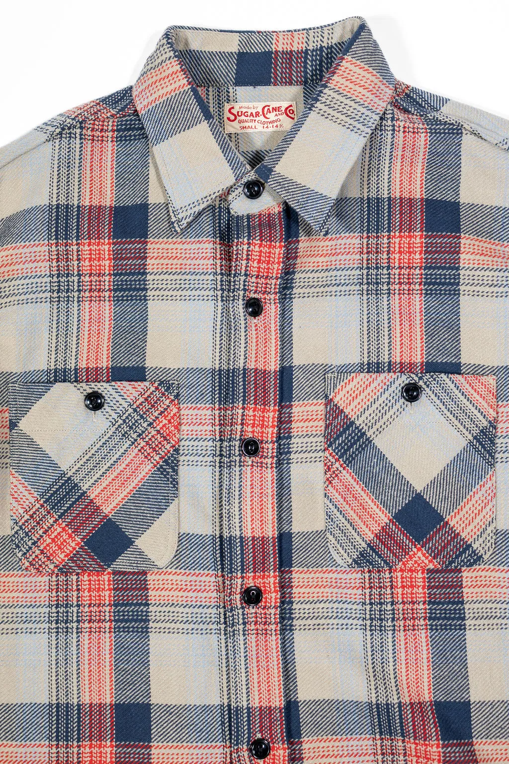 Sugar Cane Lot No. SC29562 Twill Check Work Shirt - Beige sold by Franklin and Poe product image thumbnail 5