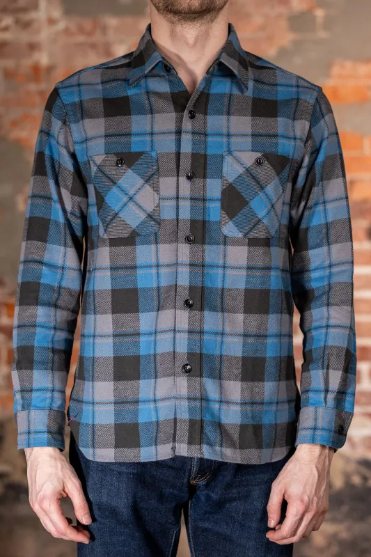 Sugar Cane Lot No. SC29558 Twill Check Work Shirt - Blue sold by Franklin and Poe