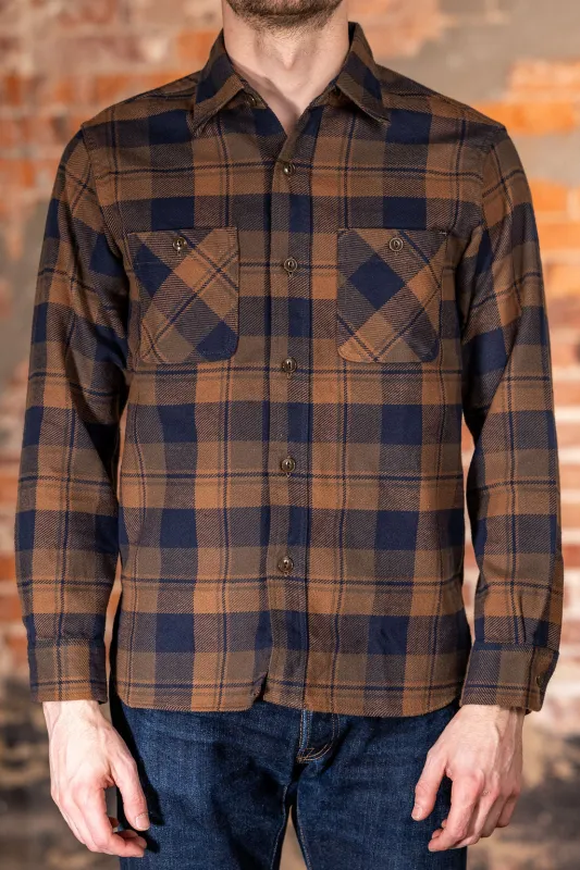 Sugar Cane Lot No. SC29558 Twill Check Work Shirt - Brown sold by Franklin and Poe