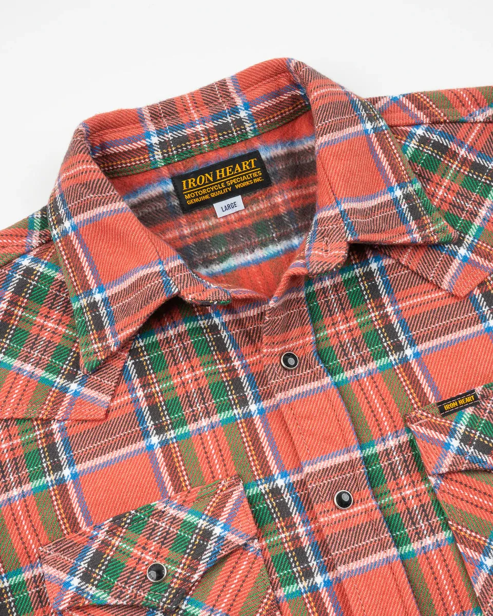 Iron Heart IHSH-436-RED Ultra Heavy Flannel American Check Western Shirt - Red "The Watermelon Man" sold by Franklin and Poe product image thumbnail 4