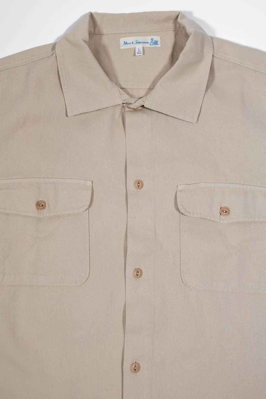 Merz b. Schwanen SHIRT06RT Worker's Cotton Twill Long Sleeve Shirt - Light Khaki sold by Franklin and Poe product image thumbnail 5