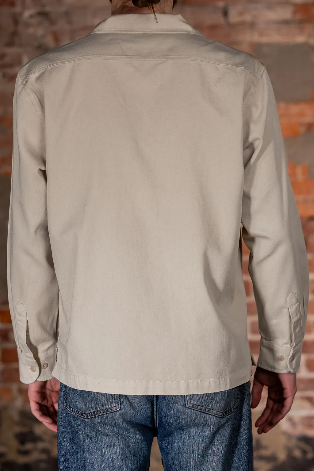 Merz b. Schwanen SHIRT06RT Worker's Cotton Twill Long Sleeve Shirt - Light Khaki sold by Franklin and Poe product image thumbnail 3