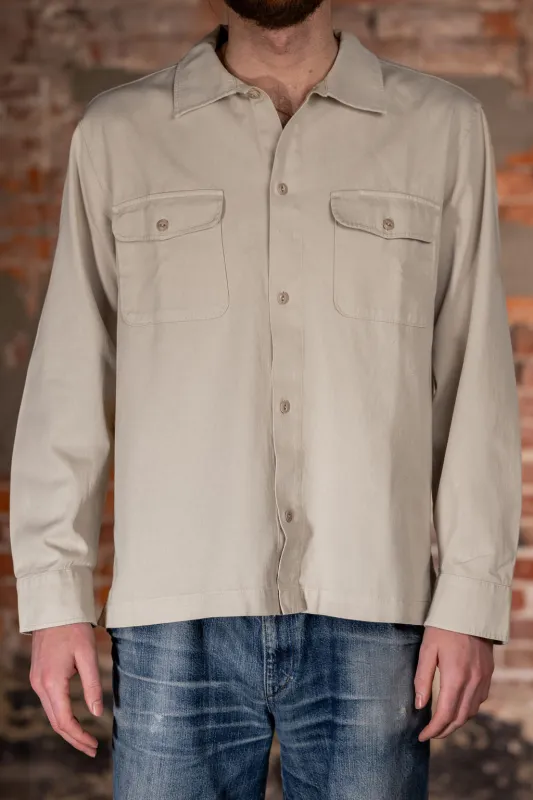 Merz b. Schwanen SHIRT06RT Worker's Cotton Twill Long Sleeve Shirt - Light Khaki sold by Franklin and Poe