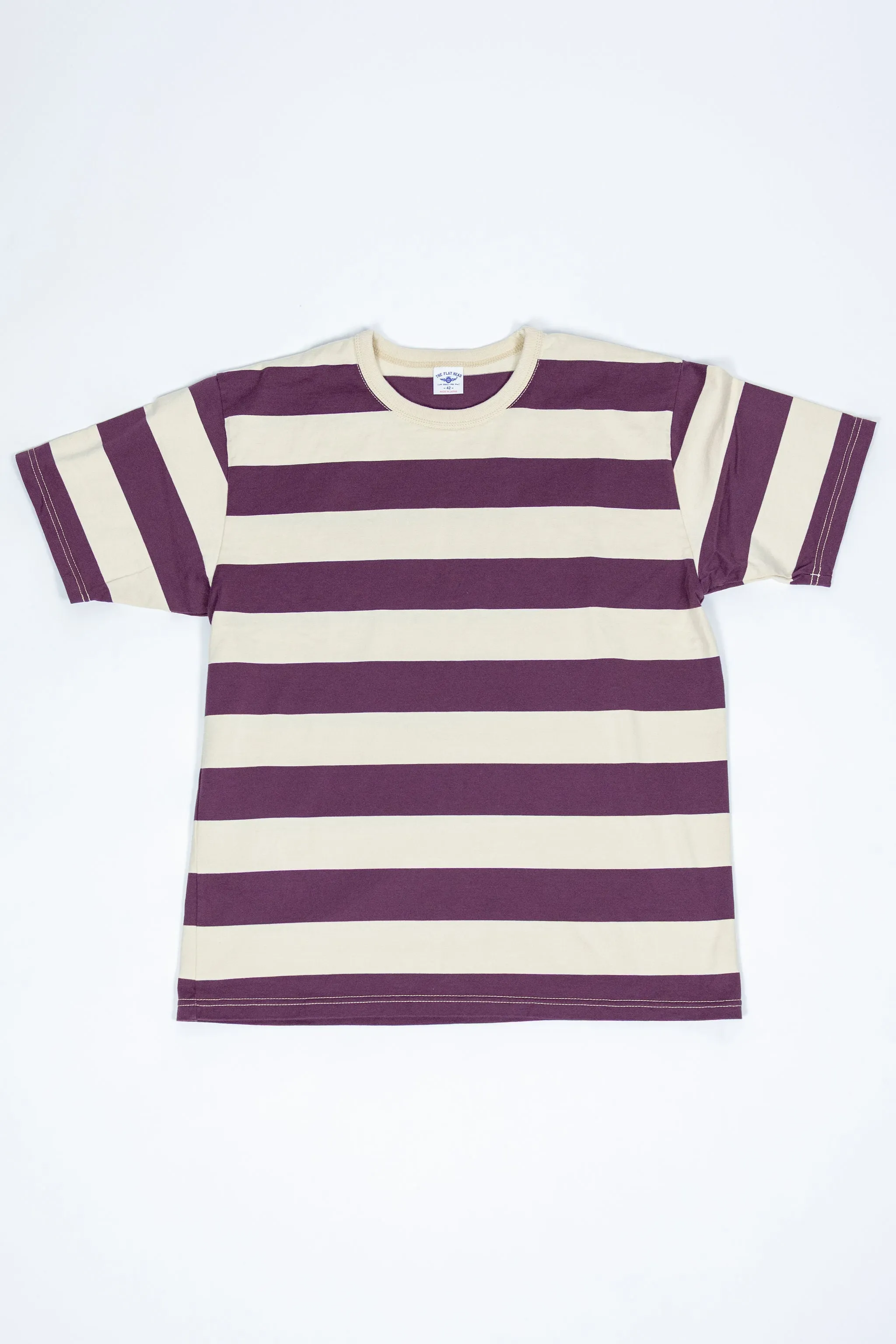 The Flat Head FN-THB-002 Border T-Shirt - Ivory/Purple sold by Franklin and Poe product image thumbnail 3