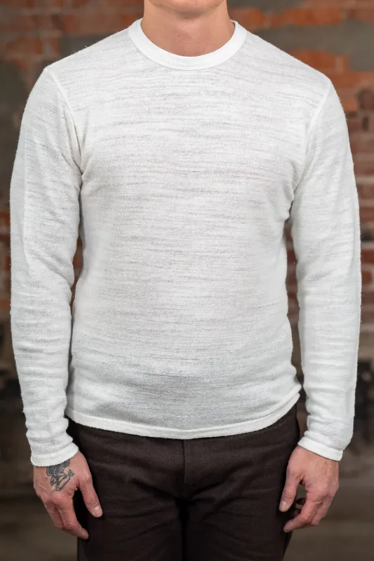 UES Linen Long Sleeve Tee - White sold by Franklin and Poe