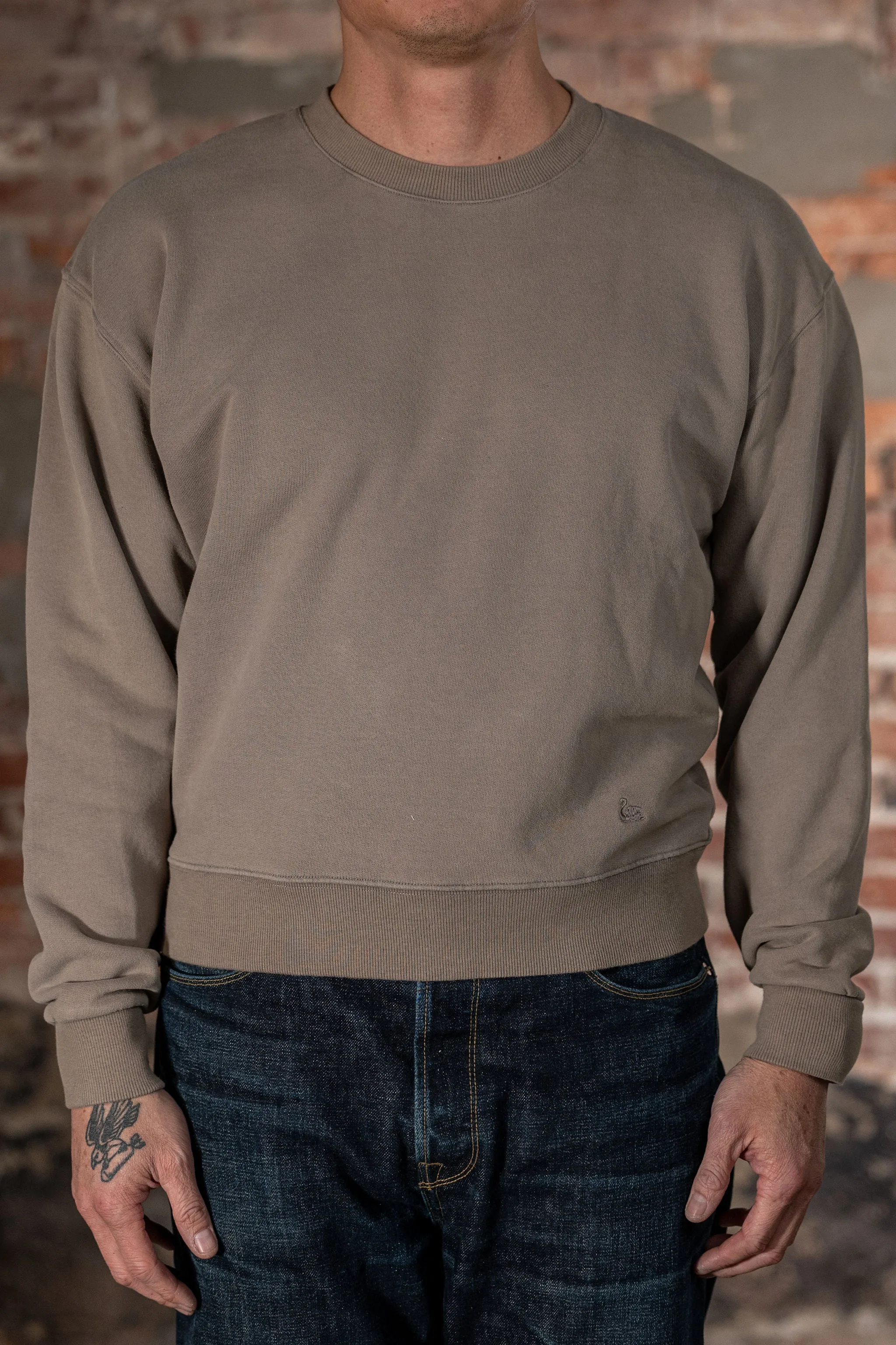 Merz b. Schwanen CREW01 Relaxed Cotton Fleece Sweatshirt - Faded Grain sold by Franklin and Poe