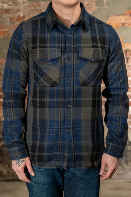 UES 502551 Extra Heavy Flannel Shirts - Navy sold by Franklin and Poe