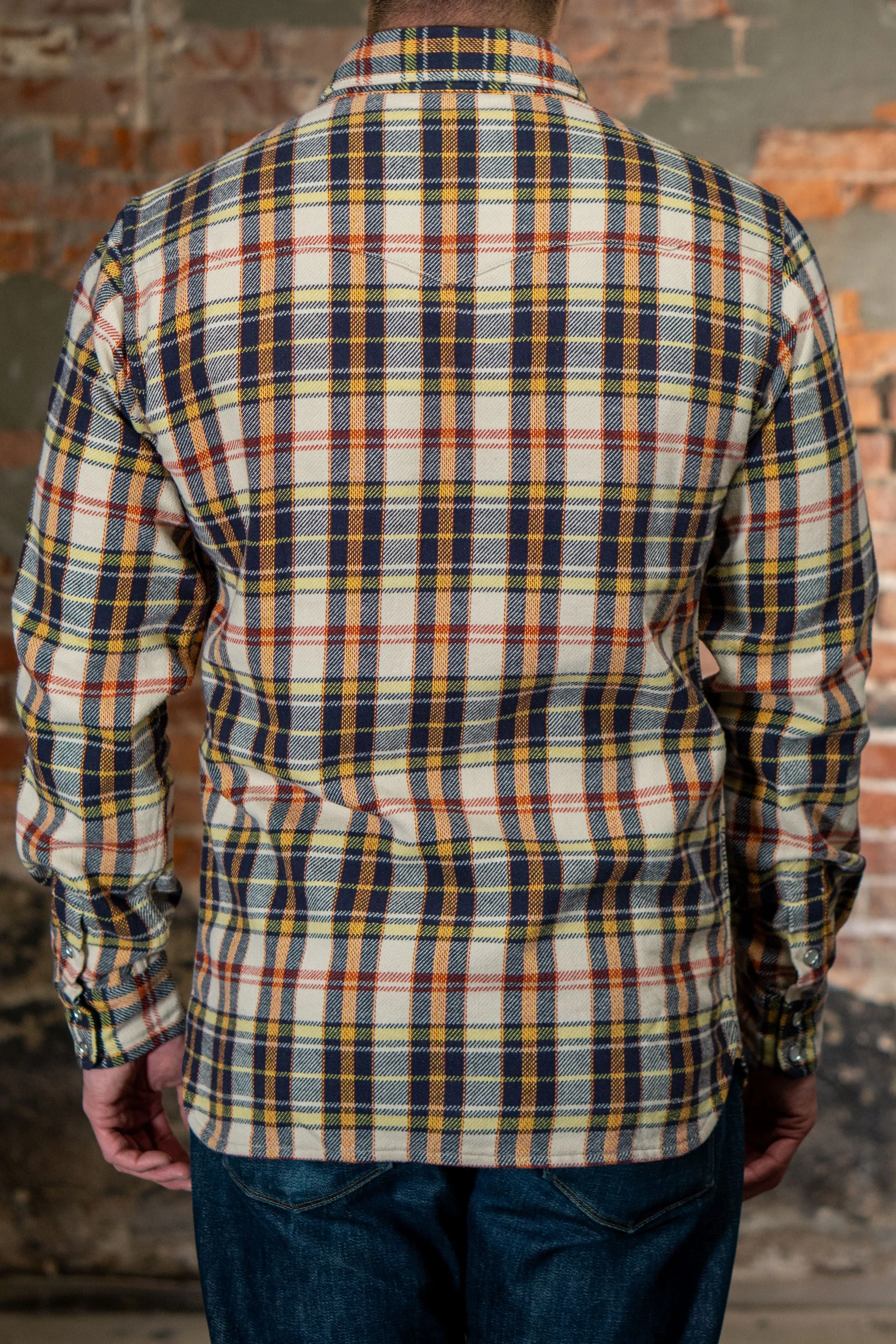 The Flat Head FN-SNW-014L Check Flannel Western Shirt - Ivory/Black sold by Franklin and Poe product image thumbnail 3