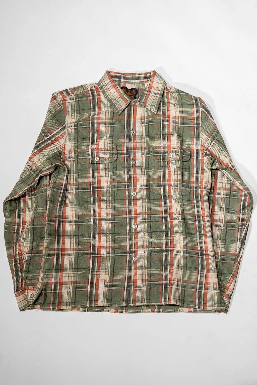 Indigofera Webster - 7.3oz Jacquard Flannel Green/Beige Check sold by Franklin and Poe product image thumbnail 4