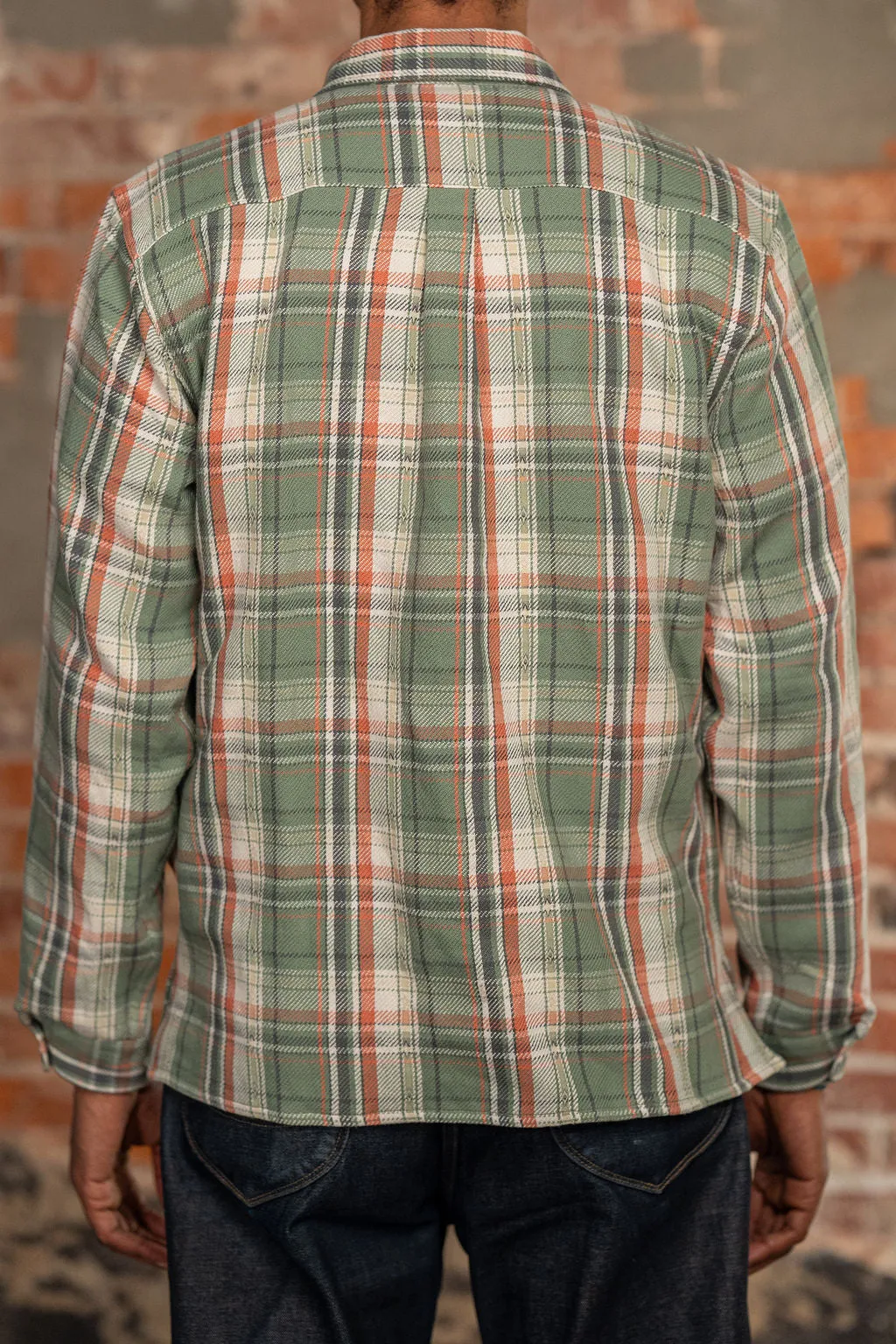 Indigofera Webster - 7.3oz Jacquard Flannel Green/Beige Check sold by Franklin and Poe product image thumbnail 3