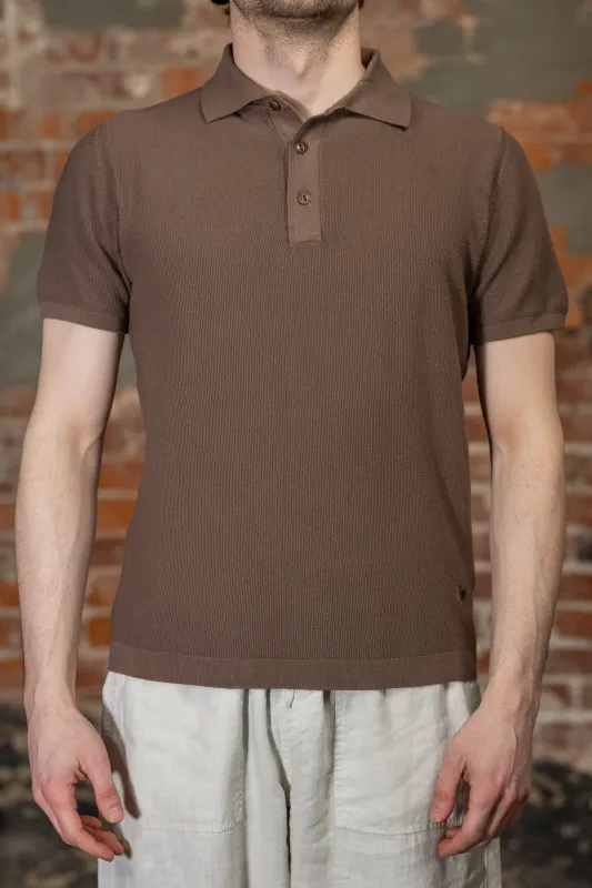 Merz b. Schwanen KPLP02 Knitted Polo - Grain sold by Franklin and Poe