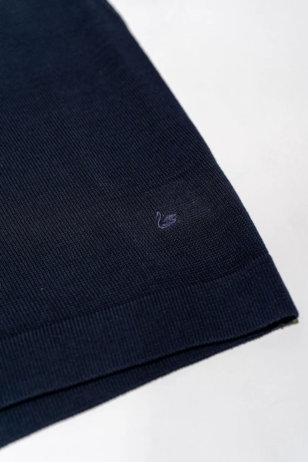 Merz b. Schwanen KNITPOLO02 1962 Cotton Polo Shirt - Dark Navy sold by Franklin and Poe product image thumbnail 5