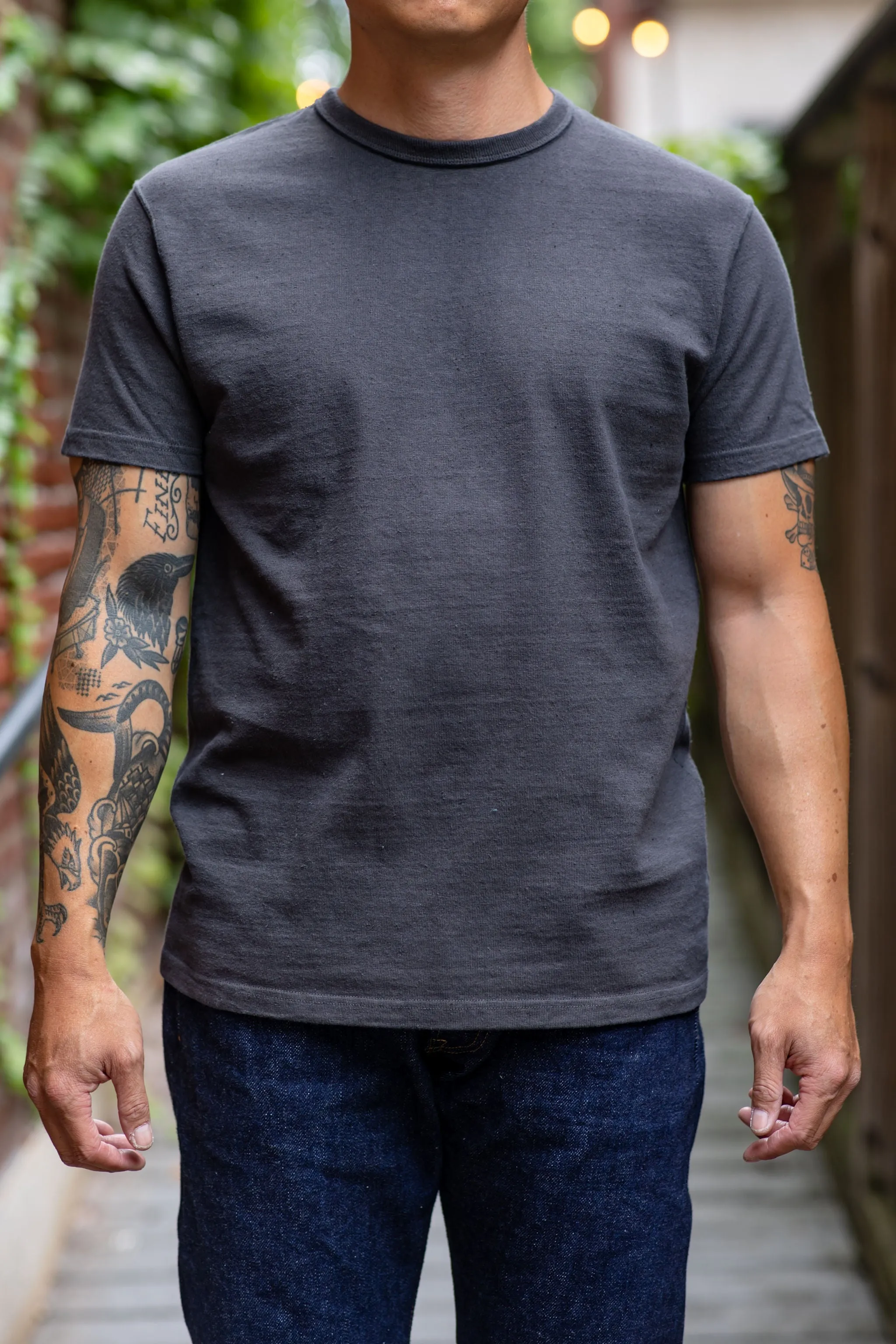 Samurai SJST-SC01 Japanese Cotton Made Crew - Kuromame sold by Franklin and Poe