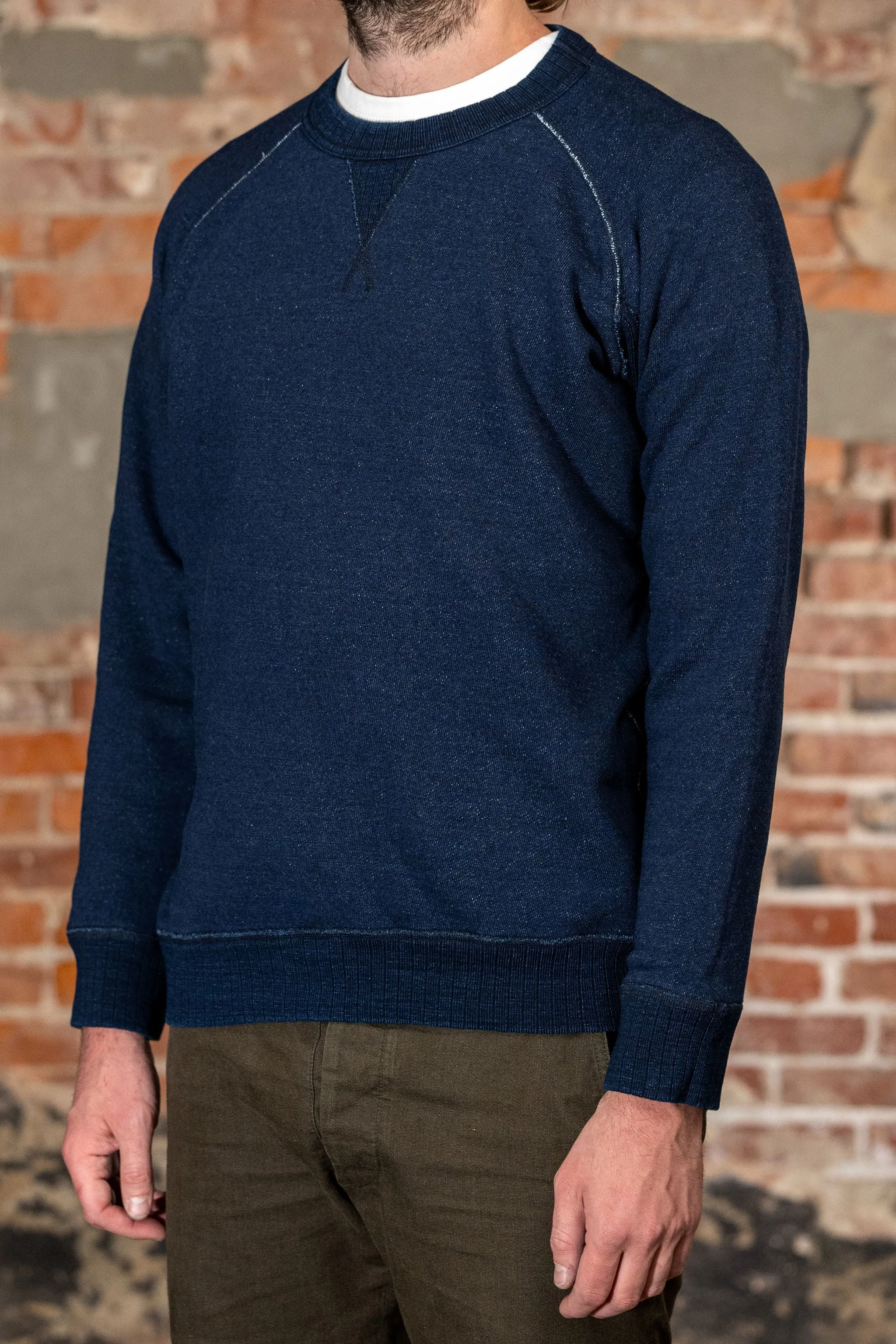 Pure Blue Japan 5409-ID Knitted Sweatshirt - Indigo sold by Franklin and Poe product image thumbnail 2