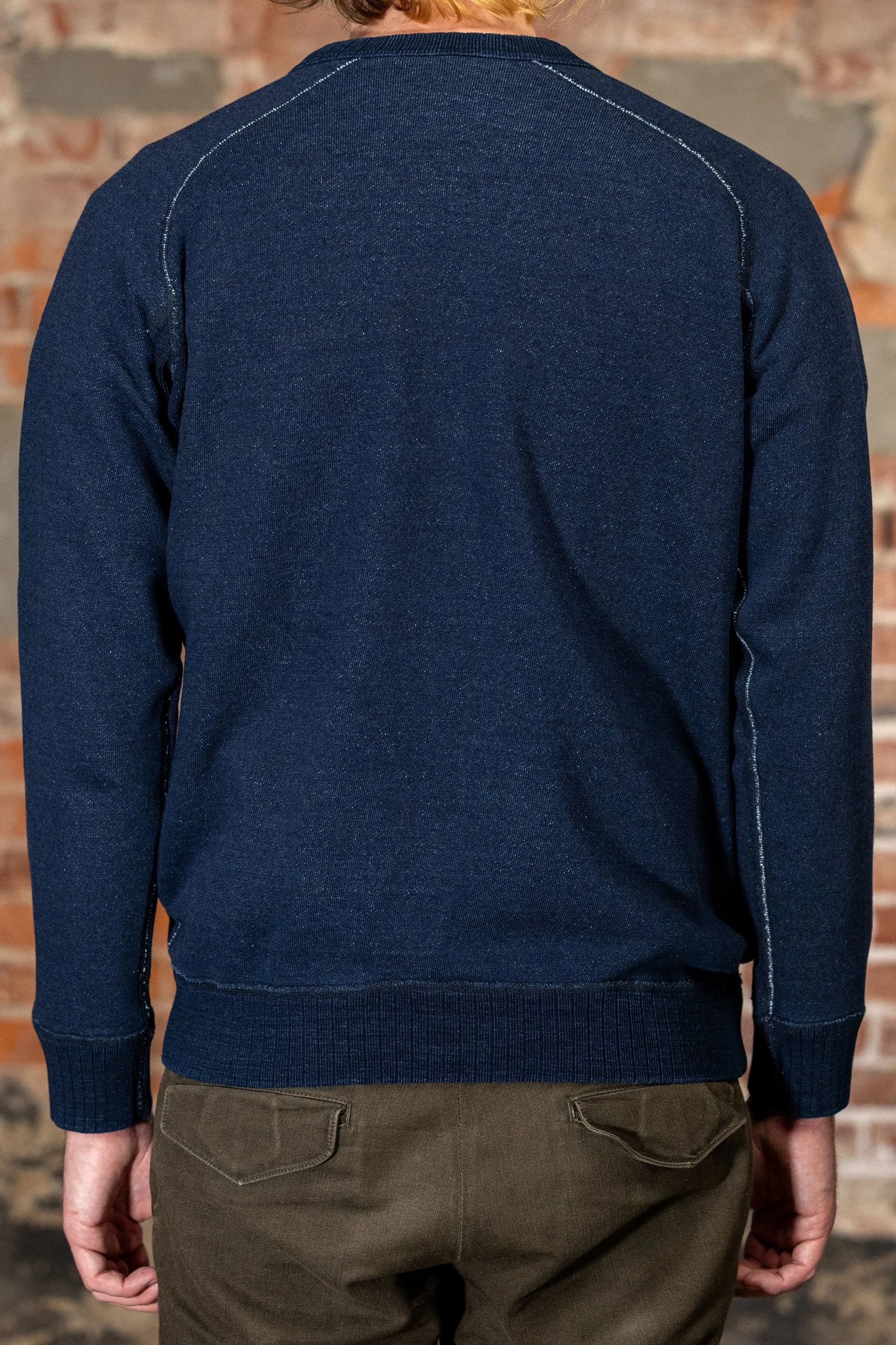 Pure Blue Japan 5409-ID Knitted Sweatshirt - Indigo sold by Franklin and Poe product image thumbnail 3