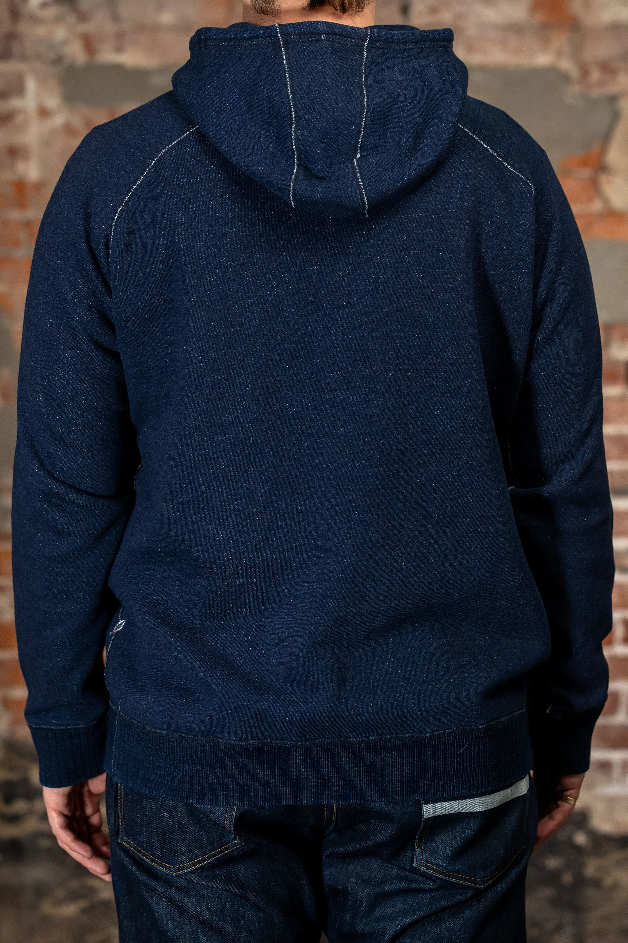 Pure Blue Japan 5410-ID Knitted Hoodie - Indigo sold by Franklin and Poe product image thumbnail 3