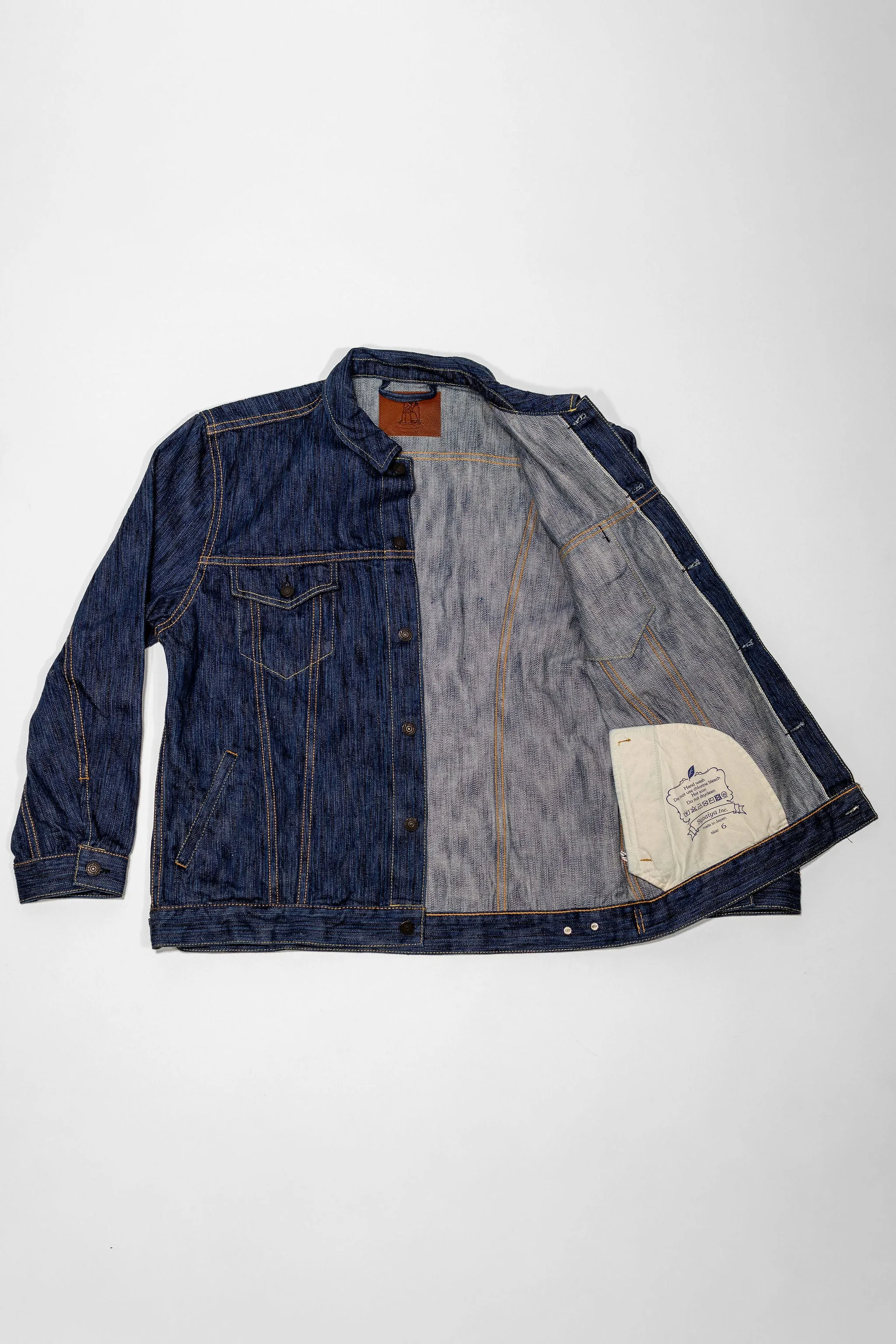Pure Blue Japan 6226-L 14.5oz Waterfall Denim Type III Jacket - Light Indigo sold by Franklin and Poe product image thumbnail 5