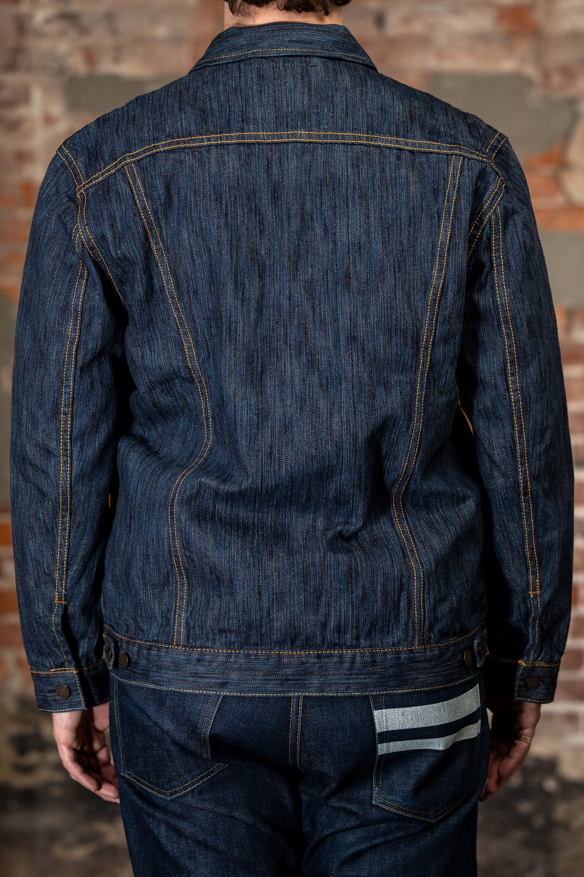 Pure Blue Japan 6226-L 14.5oz Waterfall Denim Type III Jacket - Light Indigo sold by Franklin and Poe product image thumbnail 3