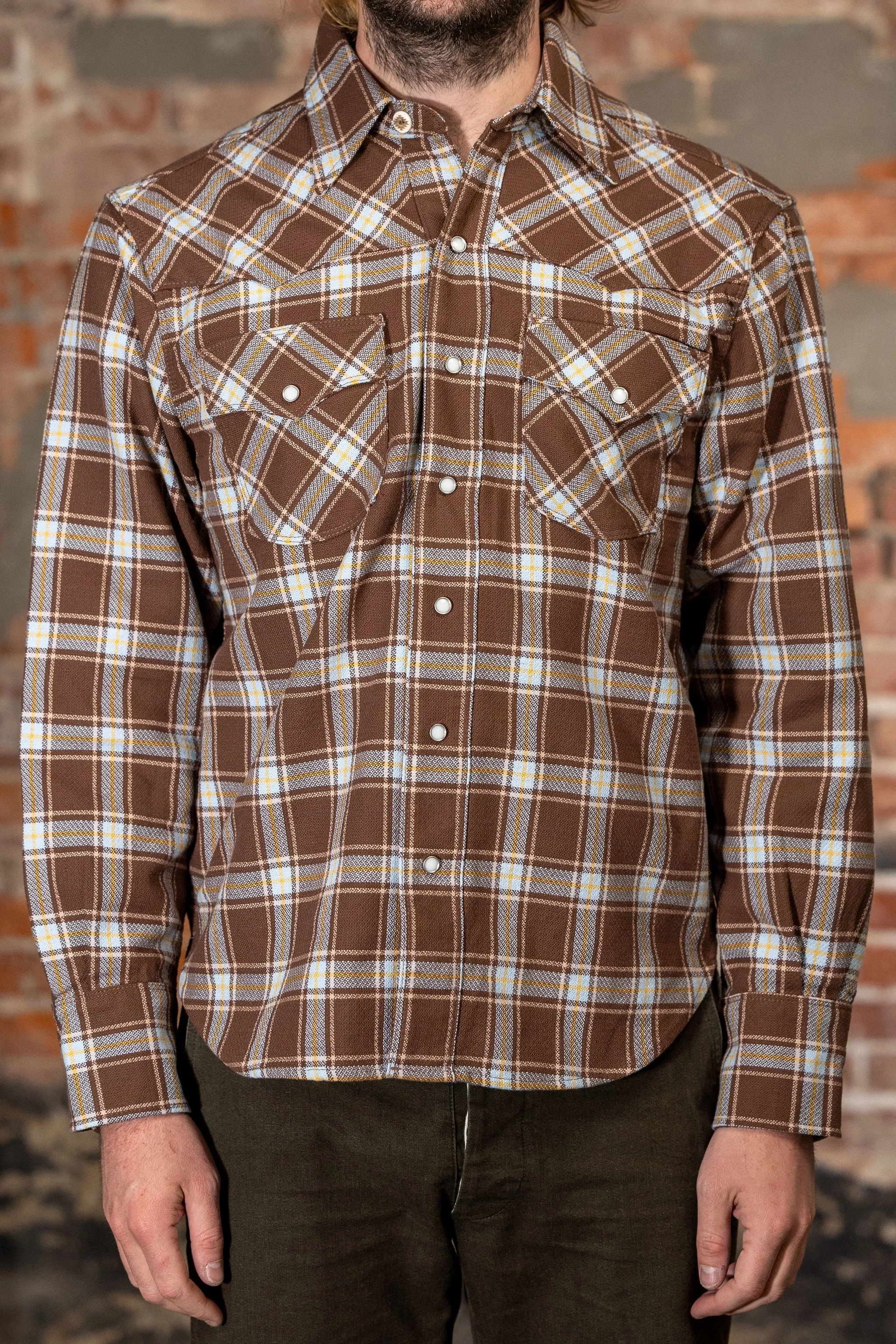 Freenote Cloth Western Scout - Brown Plaid sold by Franklin and Poe
