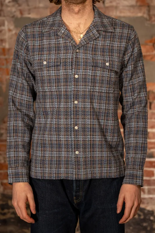 3sixteen Camp Shirt - Blue Dobby Plaid made by 3sixteen