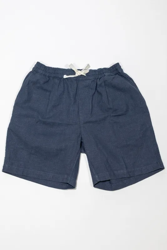 3sixteen Drawstring Shorts - Navy Linen made by 3sixteen
