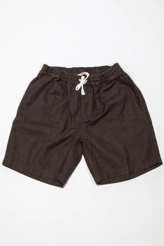 3sixteen Drawstring Shorts - Chocolate Linen made by 3sixteen