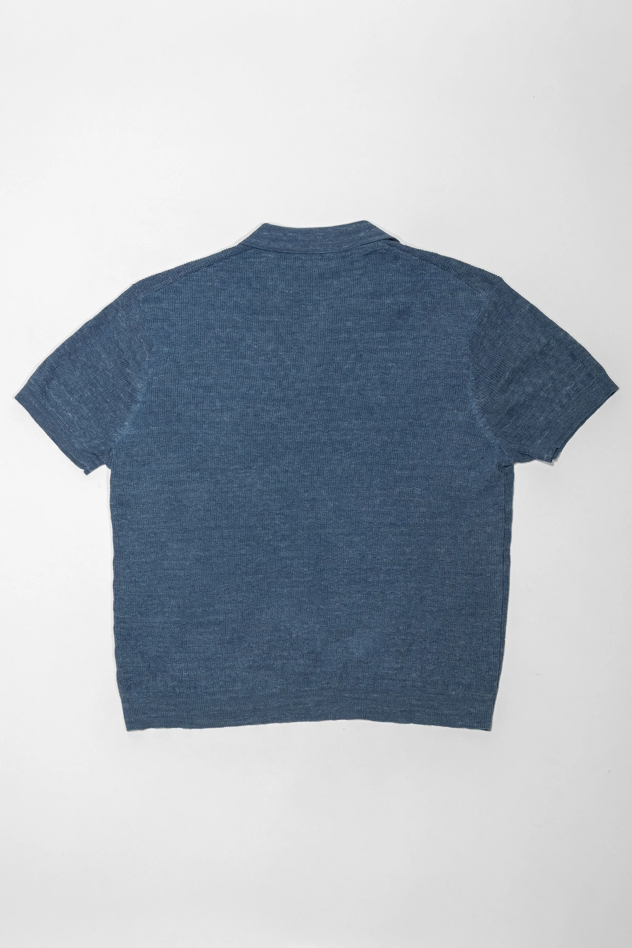 3sixteen Knit Polo - Vintage Blue Boxweave sold by Franklin and Poe product image thumbnail 5