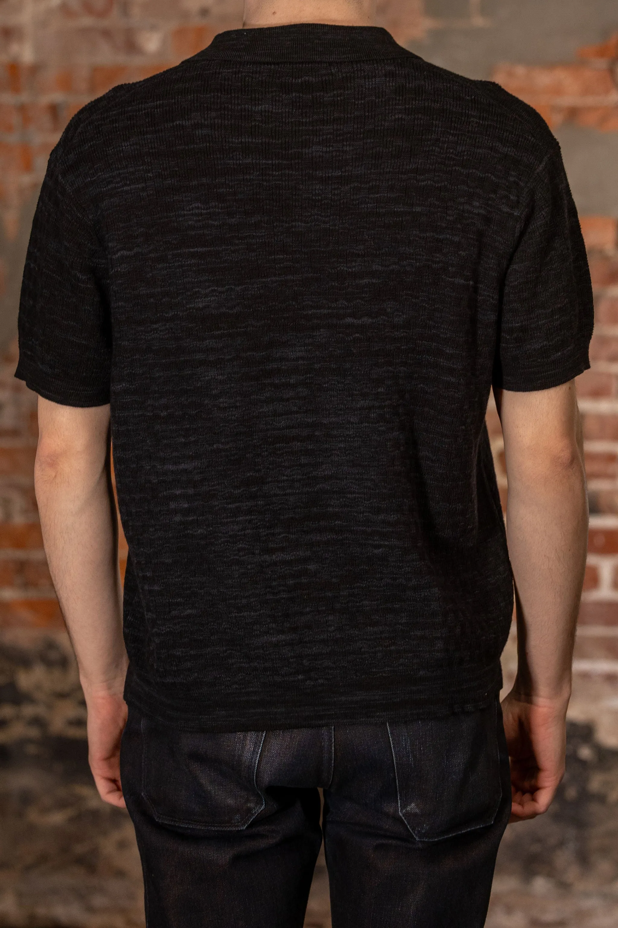 3sixteen Knit Polo - Vintage Black Boxweave sold by Franklin and Poe product image thumbnail 3