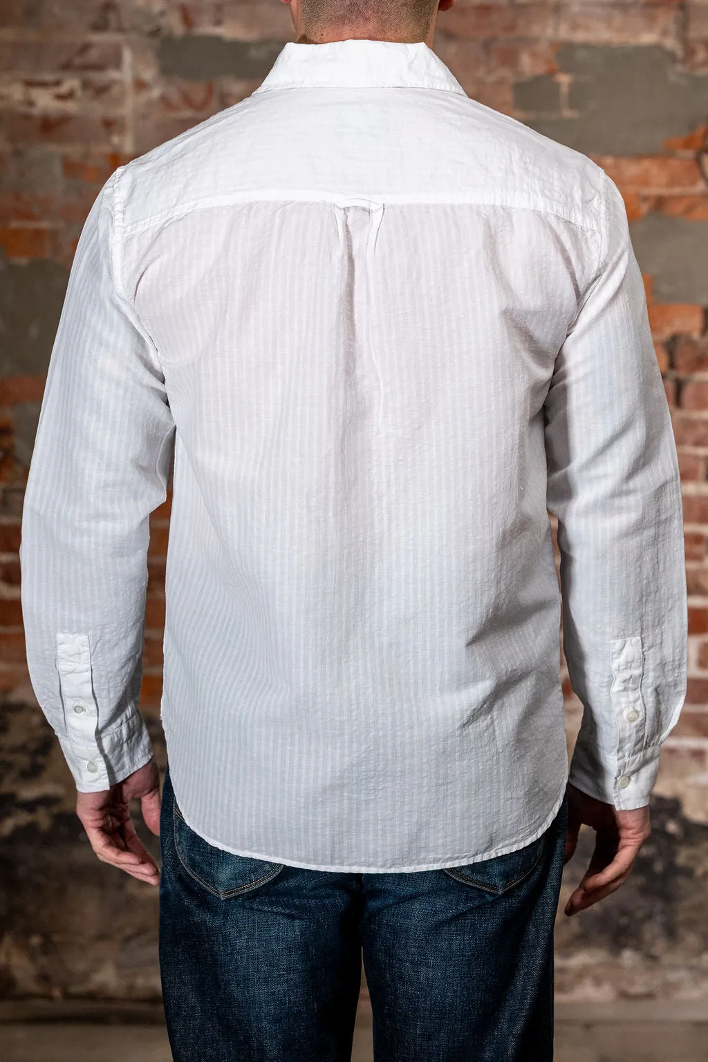 Knickerbocker Jones Cotton & Linen Shirt - White sold by Franklin and Poe product image thumbnail 3