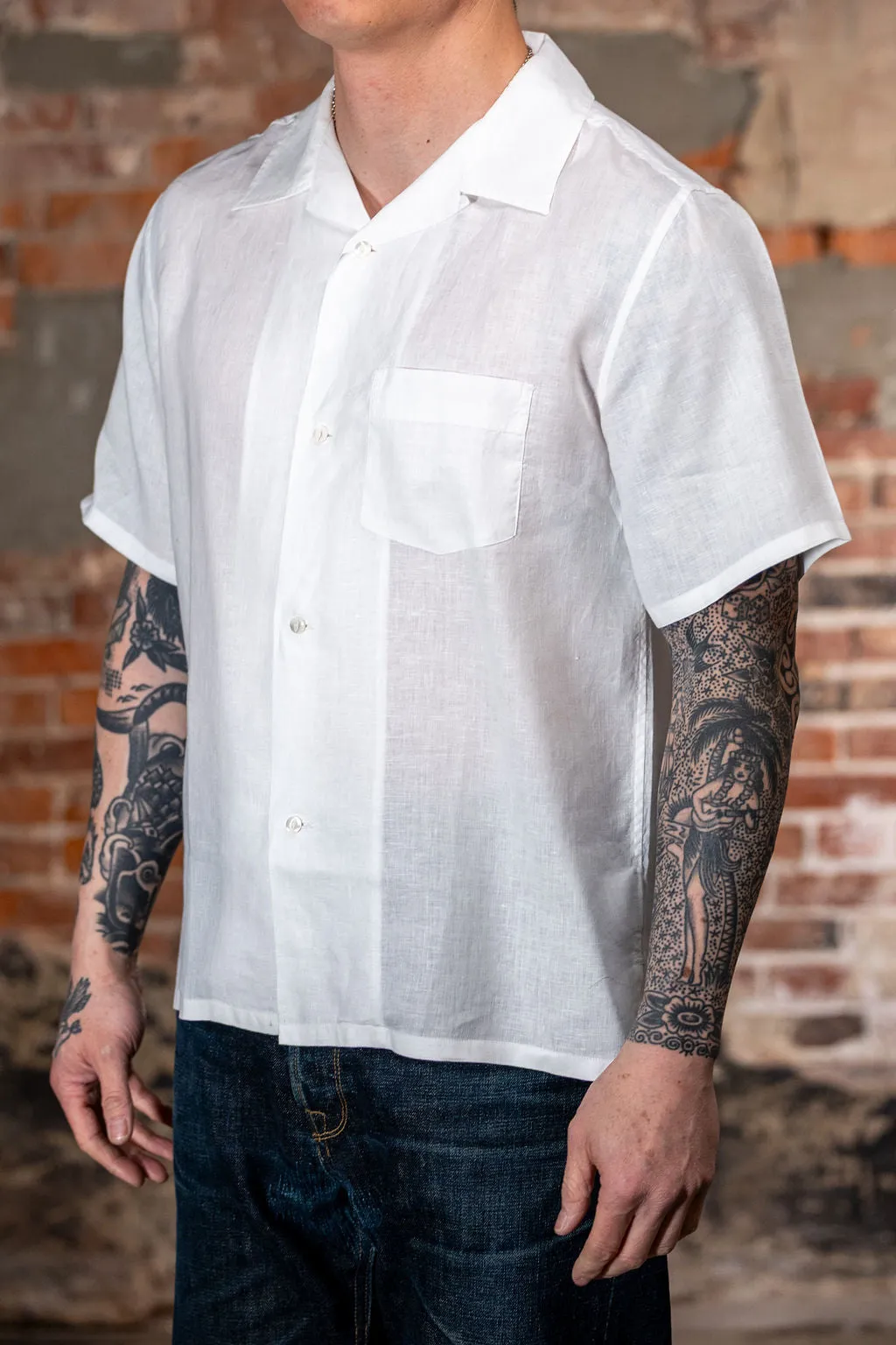 Knickerbocker Marina Linen Shirt - White sold by Franklin and Poe product image thumbnail 2