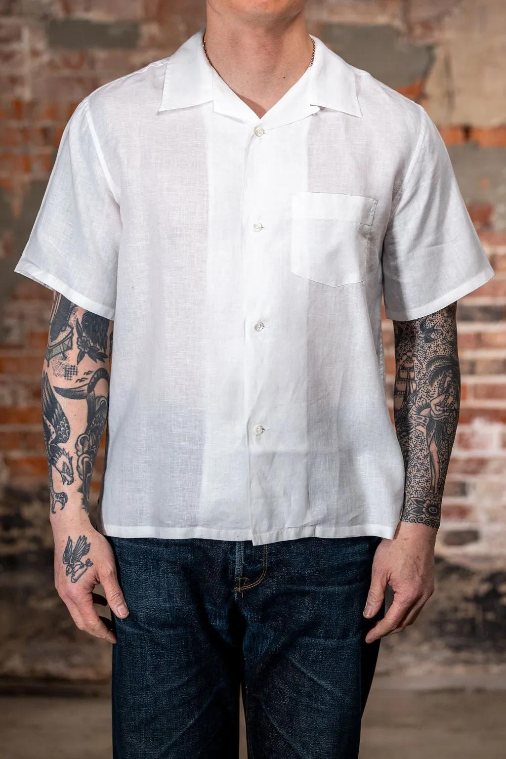 Knickerbocker Marina Linen Shirt - White sold by Franklin and Poe