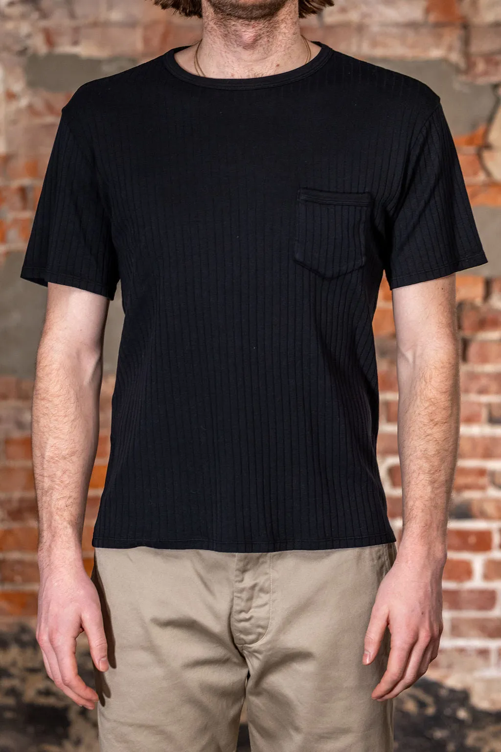 Knickerbocker Rib Pocket T-shirt - Black sold by Franklin and Poe