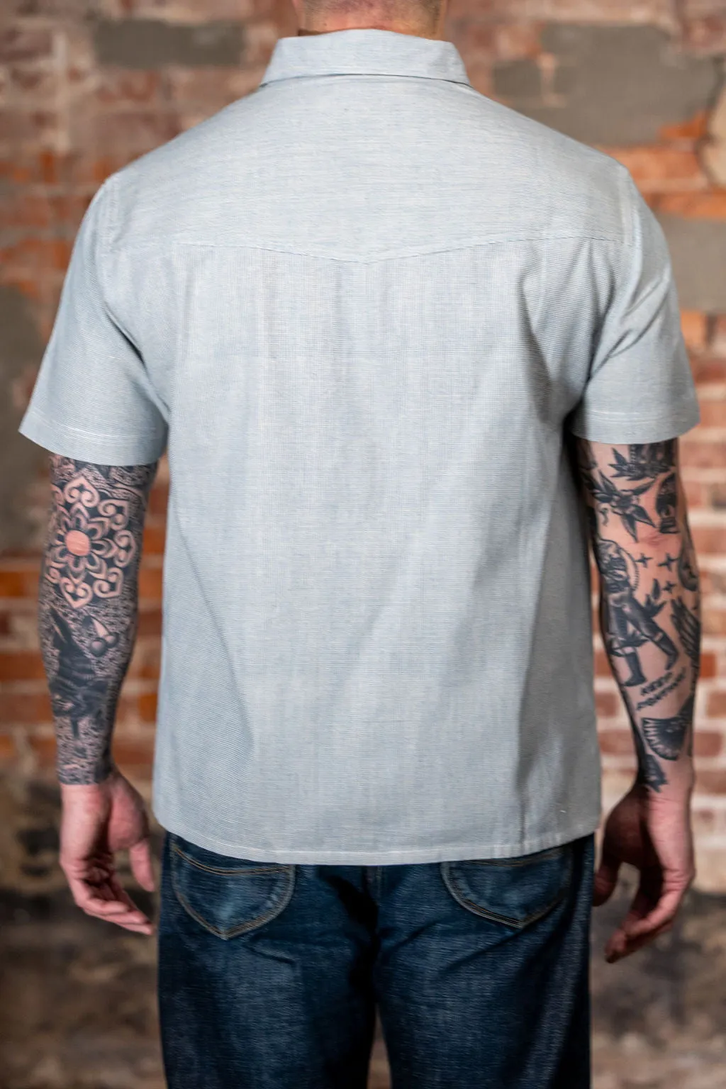 Indi + Ash Marc Shirt Handwoven Kala Cotton - End on End Indigo/Natural sold by Franklin and Poe product image thumbnail 3