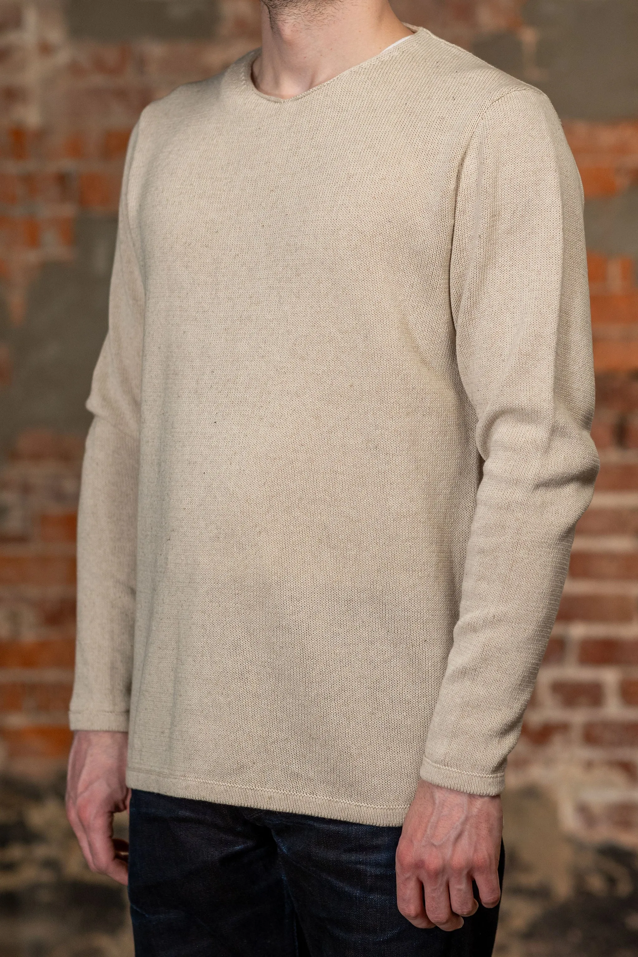 Heimat Textil Harbor Cotton/Linen Sweater - Seashell sold by Franklin and Poe product image thumbnail 2
