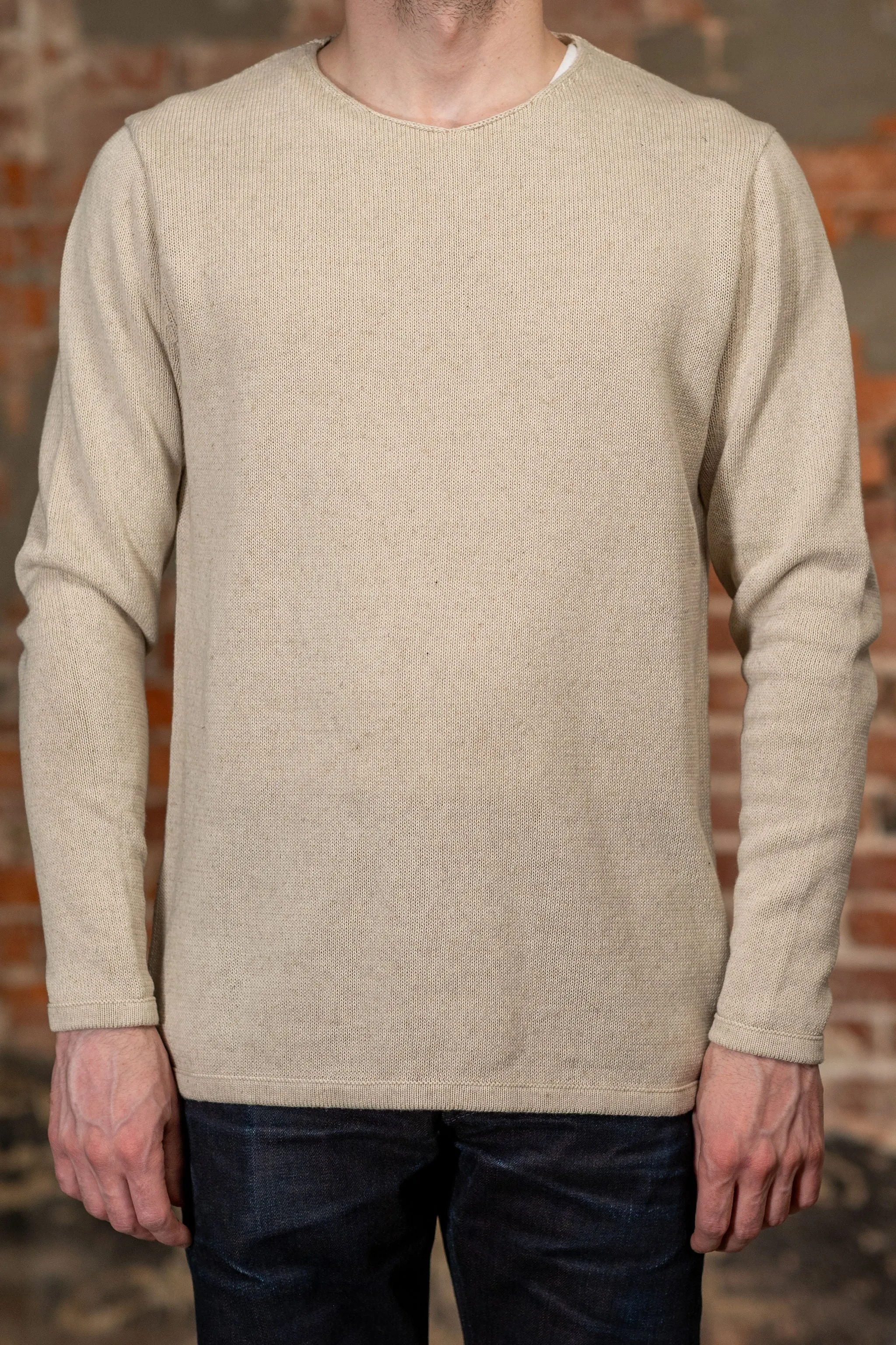 Heimat Textil Harbor Cotton/Linen Sweater - Seashell sold by Franklin and Poe