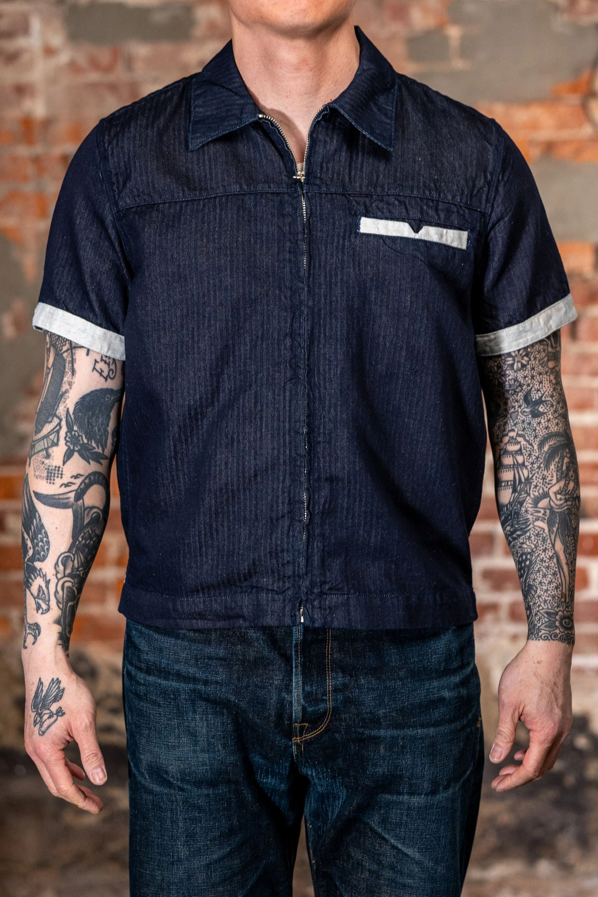 Freenote Cloth Yorba - Navy Herringbone sold by Franklin and Poe