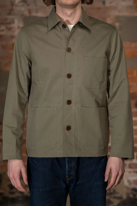 Dehen 1920 Chore Coat - Sage Dry Waxed Cotton made by Dehen 1920