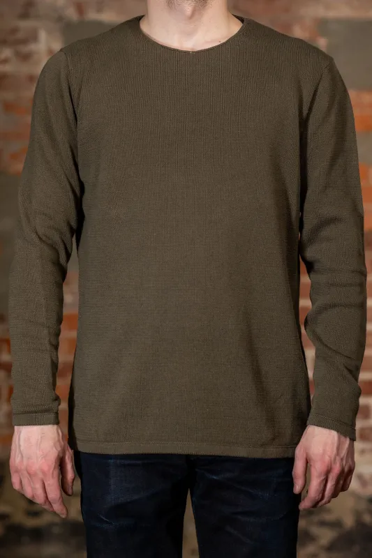 Heimat Textil Harbor Cotton/Linen Sweater - Military Green made by Heimat Textil
