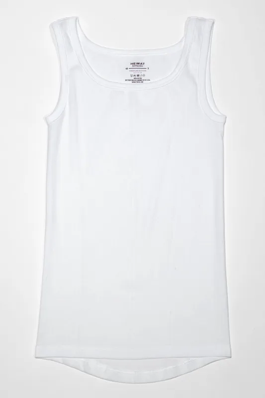 Heimat Textil Fine Rib Tank Top - White made by Heimat Textil