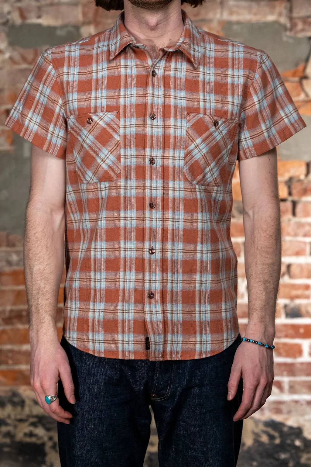 Indigofera Bruce Flannel - Red/Blue Check sold by Franklin and Poe