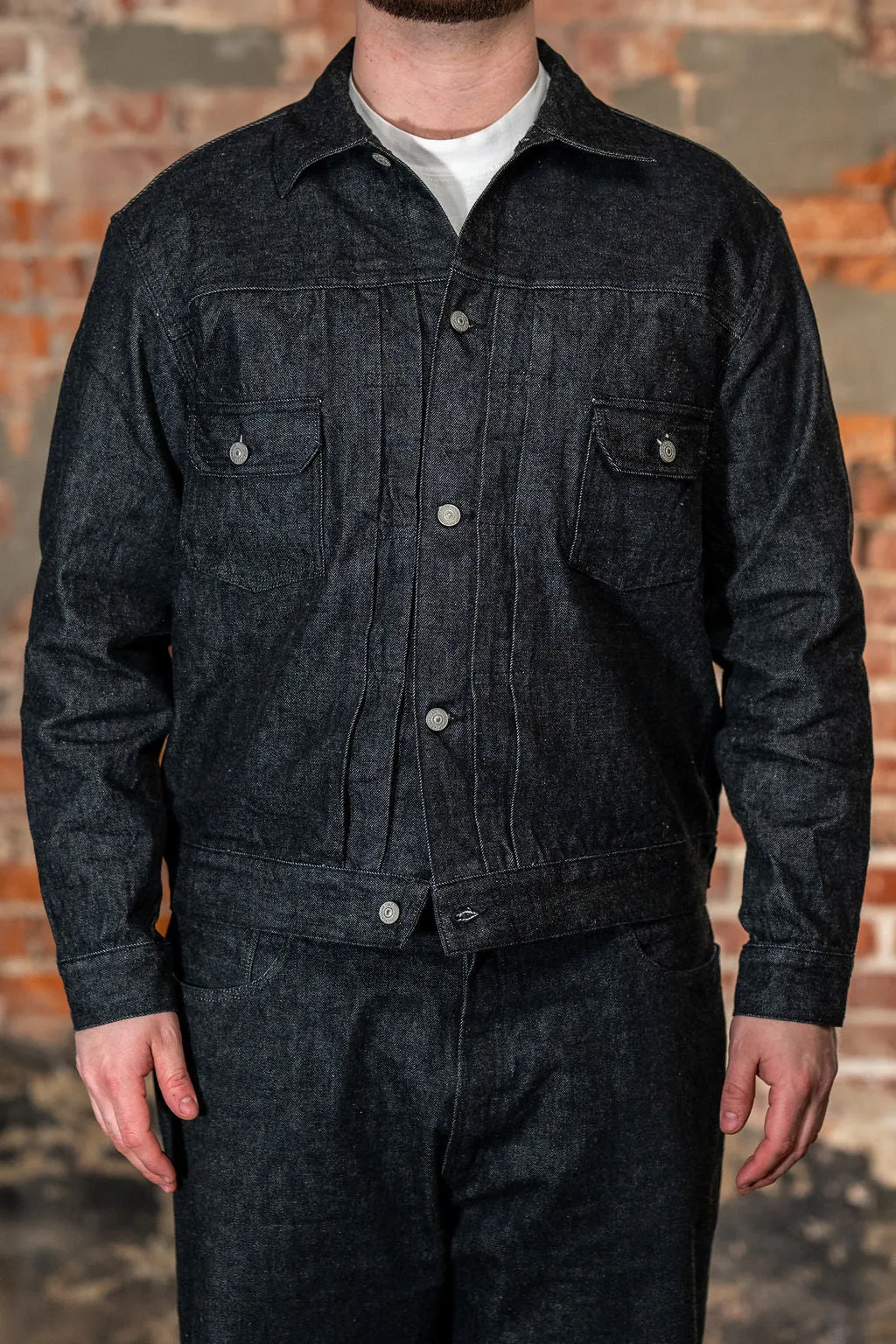 Sugar Cane 1953 Type II - 14.25oz Black Denim One Wash sold by Franklin and Poe