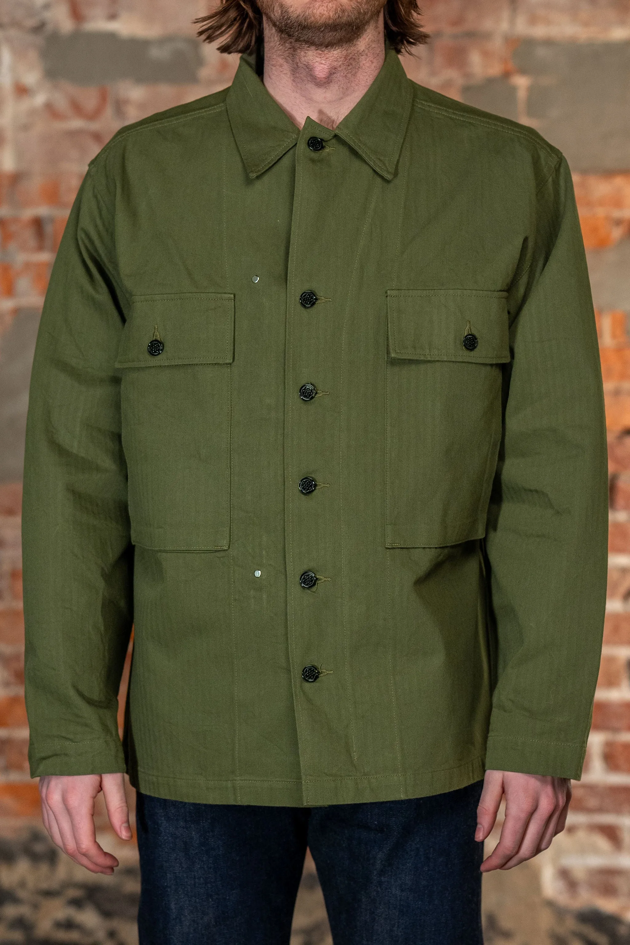 Buzz Rickson's BR15887 Herringbone Twill Jacket Special - Olive sold by Franklin and Poe