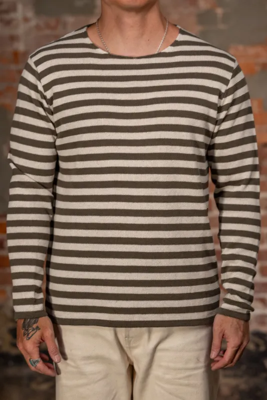 Heimat Textil Jailhouse Harbor Sweater - Military Green/Seashell made by Heimat Textil
