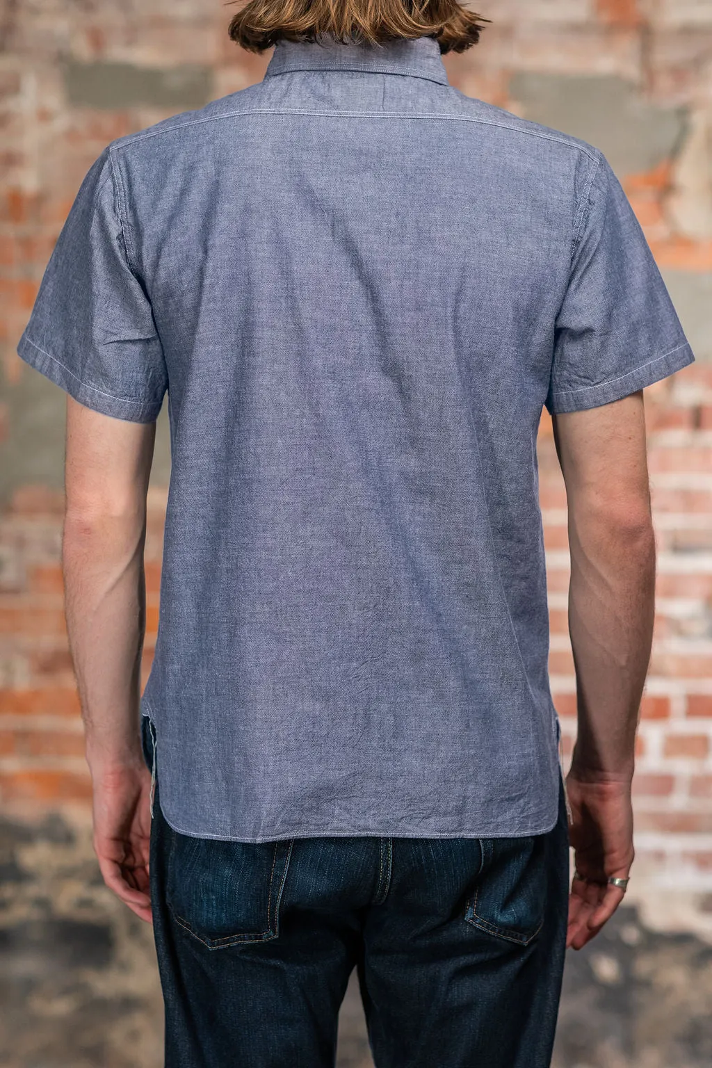 Buzz Rickson's BR35856 Short Sleeve Chambray Work Shirt - Blue sold by Franklin and Poe product image thumbnail 3