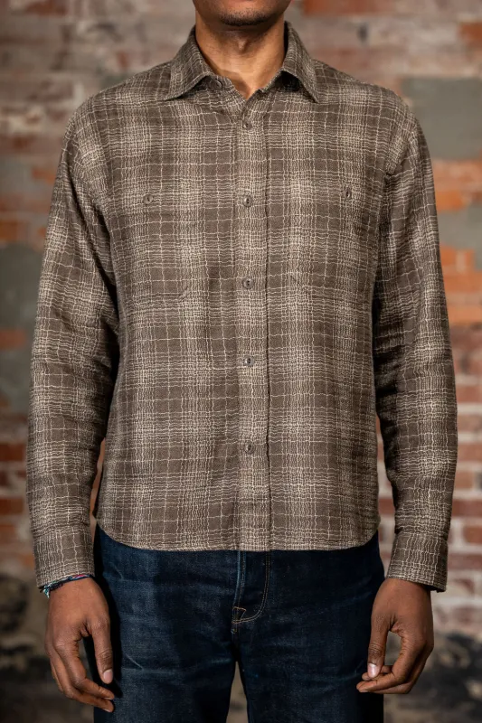 3sixteen Utility Shirt - Drab Wavy Check made by 3sixteen