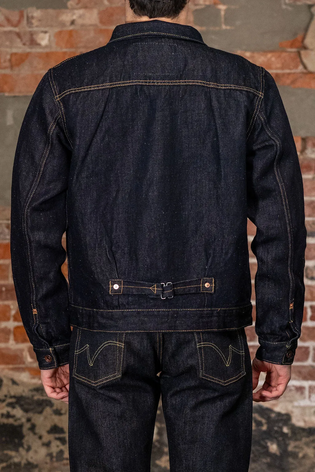 Iron Heart IHJ-163-IND 14oz Cotton/Linen Denim Type II Jacket - Indigo sold by Franklin and Poe product image thumbnail 3